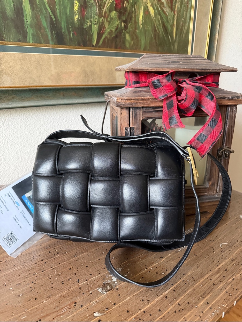 Bottega Veneta Black Cassette Padded Leather Crossbody